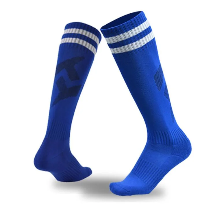 Wholesale Fashion Black White Stripe Team Youth Men Sport Stocking Football Socks