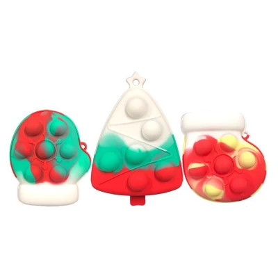 I più nuovi guanti per calzini per albero di Natale 3D Push Pop Bubble Squishy Ball Fidget Sensory Toys per bambini